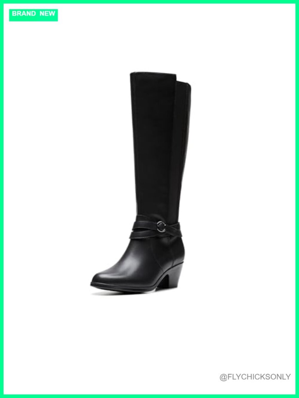 Knee-High Leather Equestrian Boots with Elastic Gore & Comfort Footbed